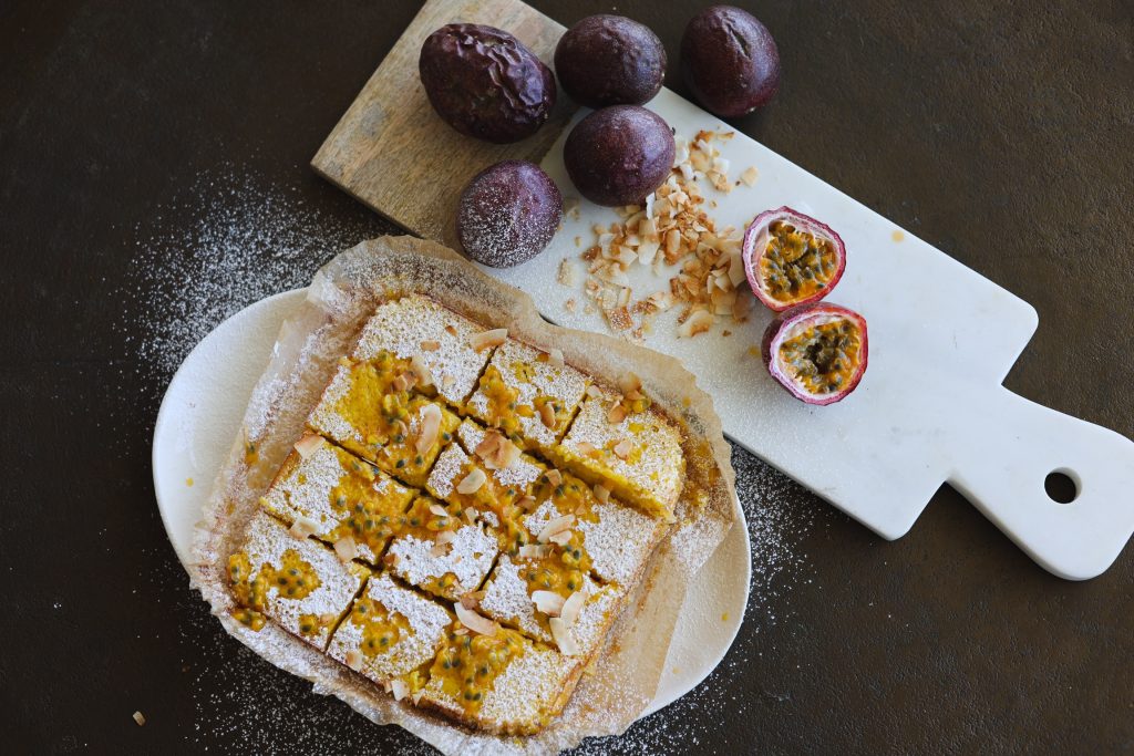 Passion Fruit & Coconut Squares